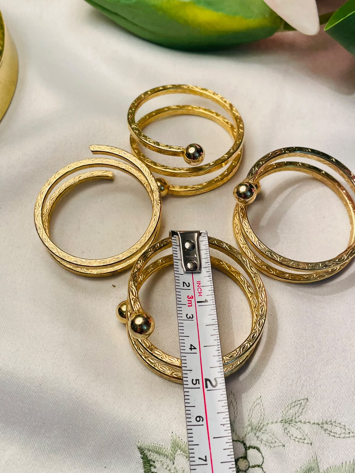 4-Piece Gold-Tone Spiral Napkin Ring Set