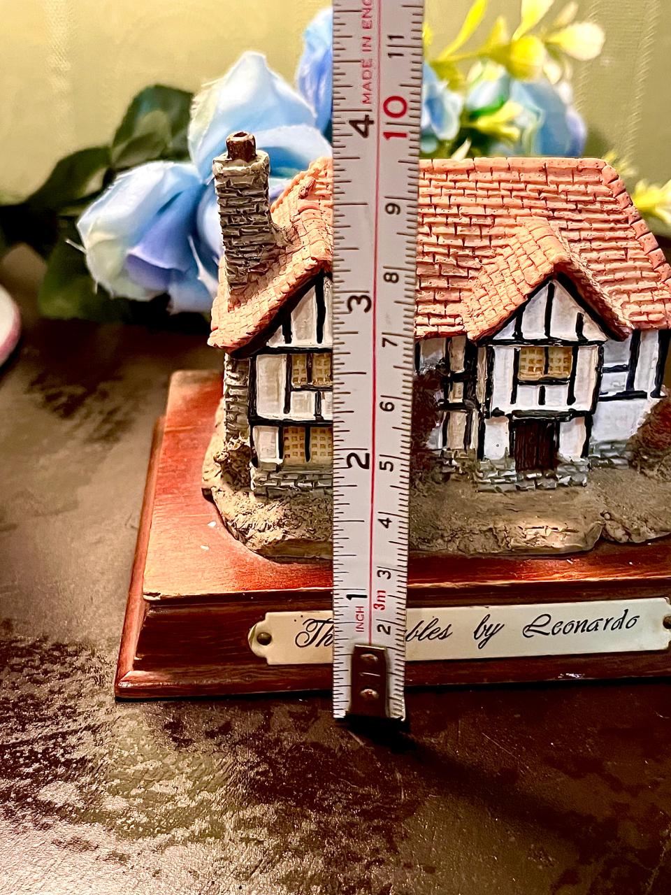 Leonardo The Gables Cottage Ornament on Wooden Base 10 cm