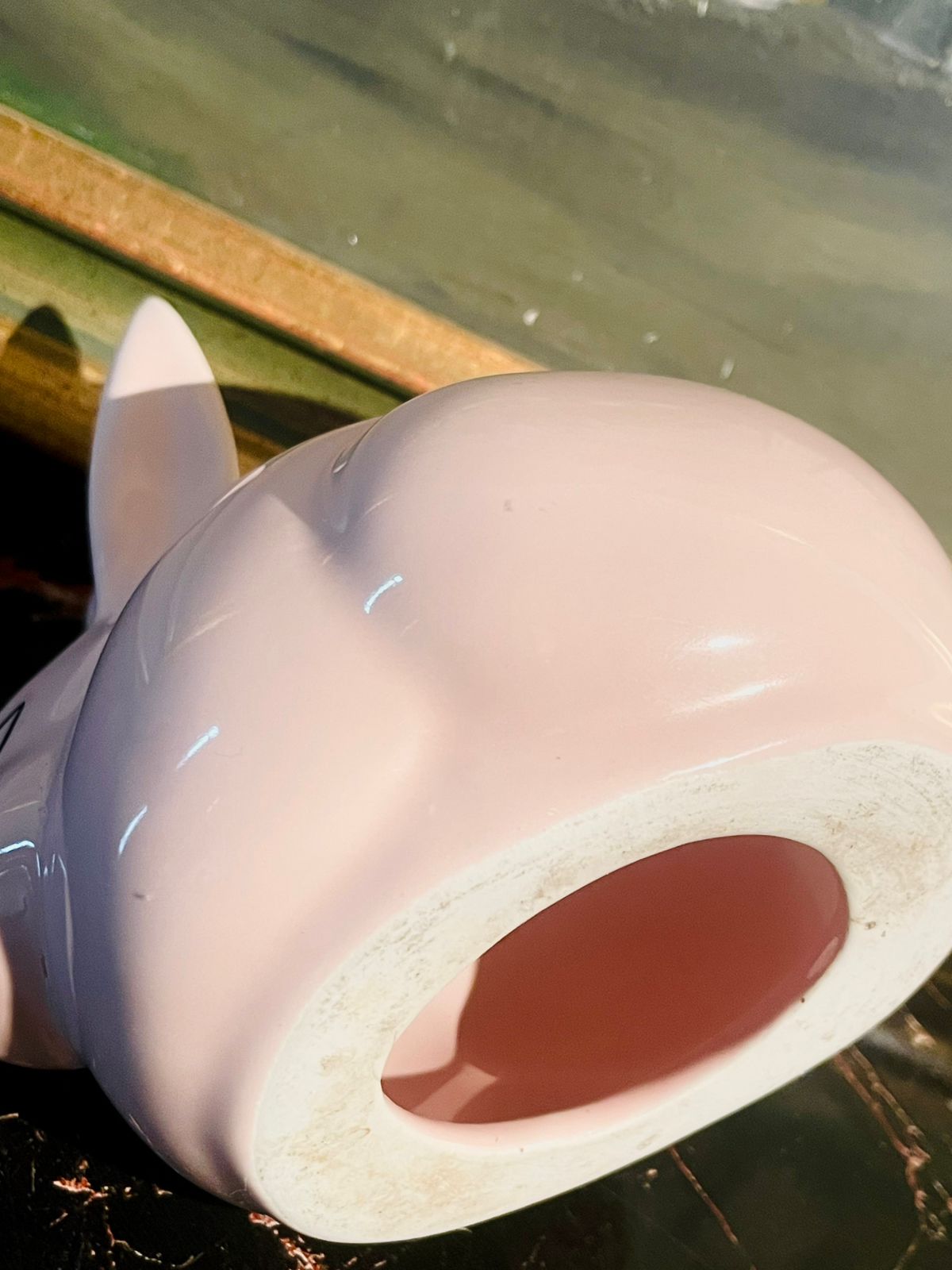 Vintage Hammersley Pink Ceramic Rabbit — Cotton Ball Holder