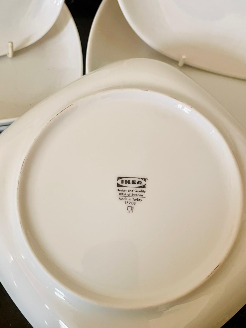 IKEA White Porcelain Square Dinner Plate Set – Set of 8 (Made in Turkey)