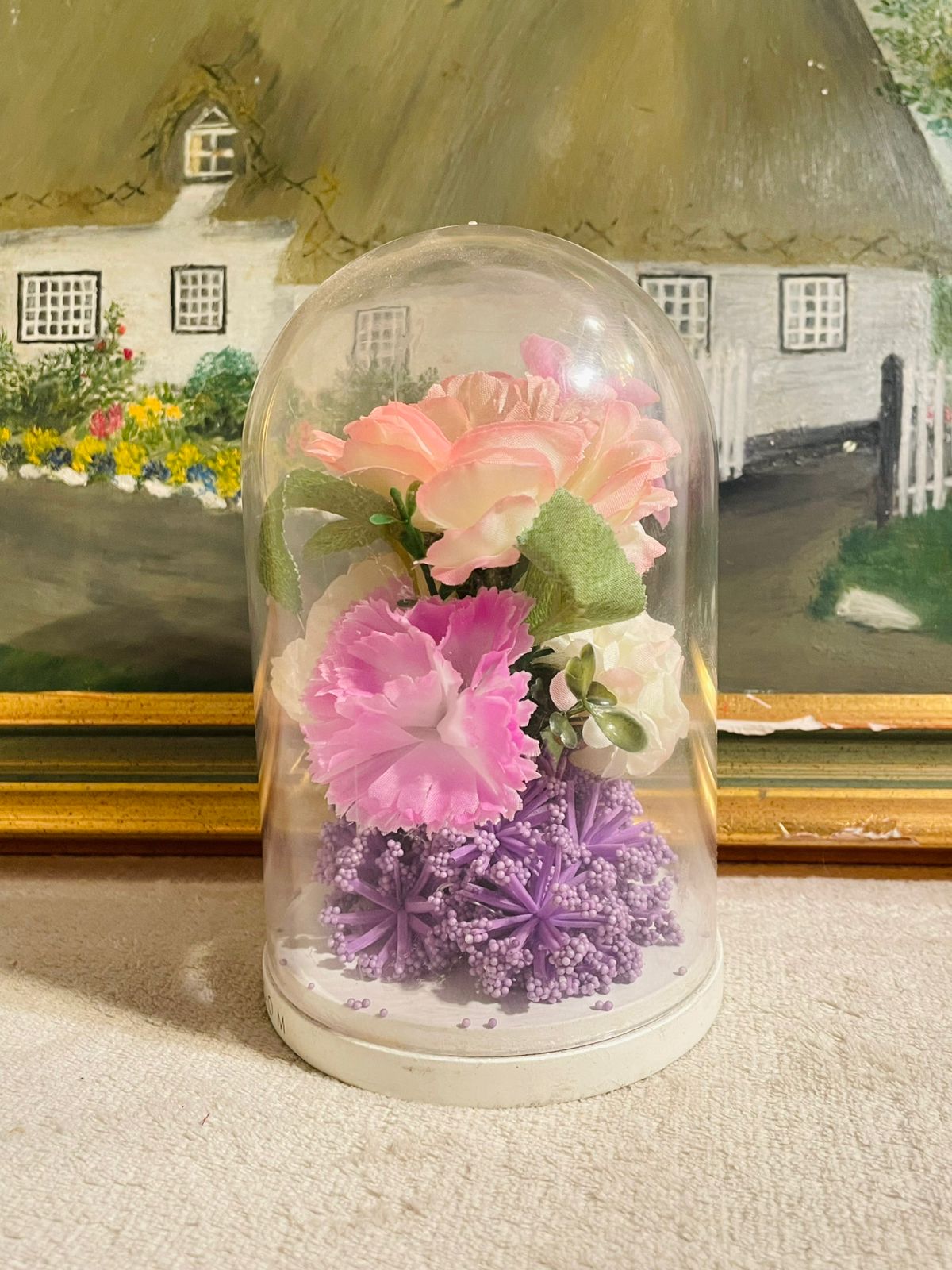 Clear Glass Round Cylinder Flower Dome – Elegant Decorative Display