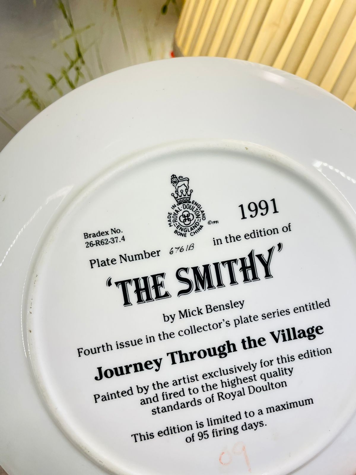 Royal Doulton The Smithy Village Collector Plate 8.2 in
