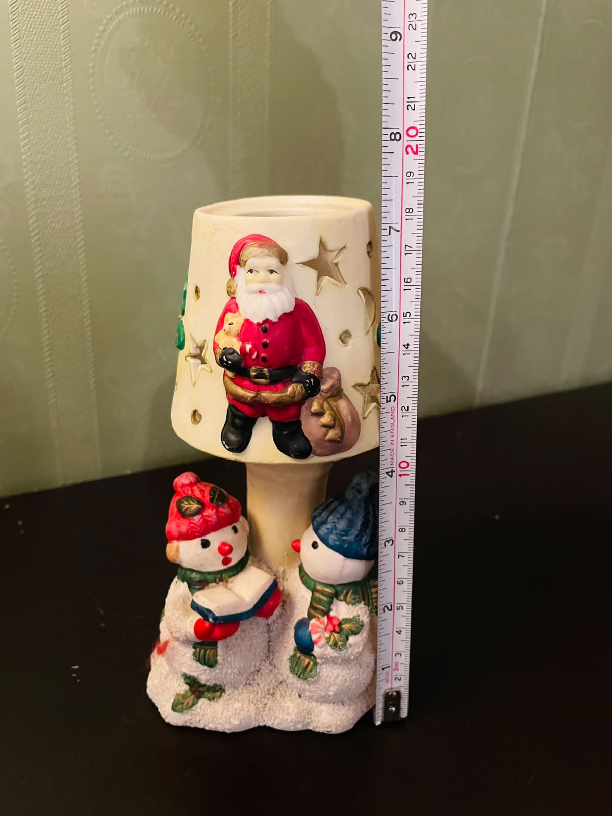 Santa Snowman Ceramic Tealight Candle Holder