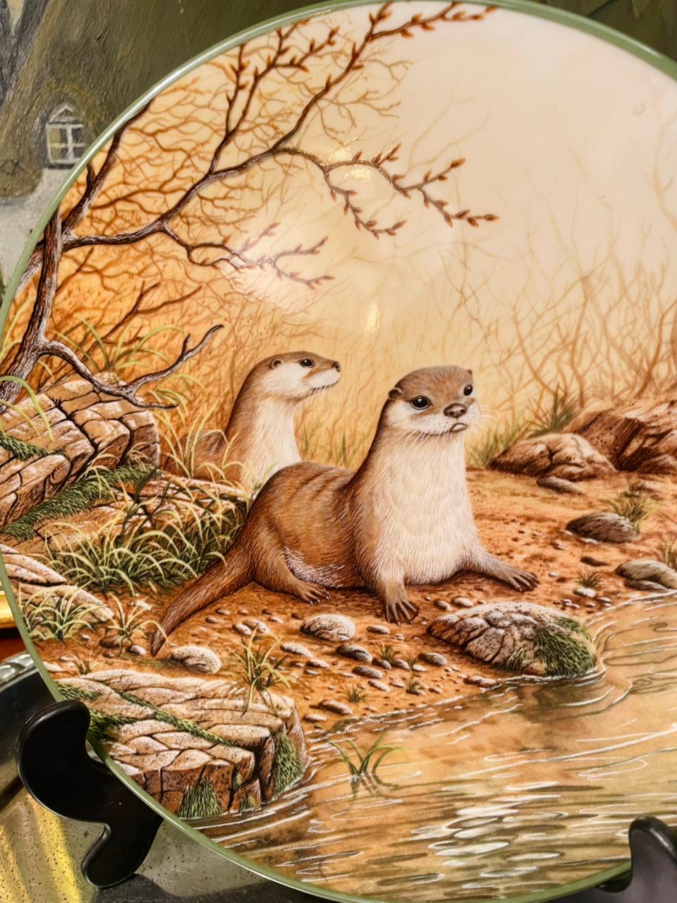 Royal Doulton “Otter Pair” Collector Plate – 8.5in Wildlife Decor