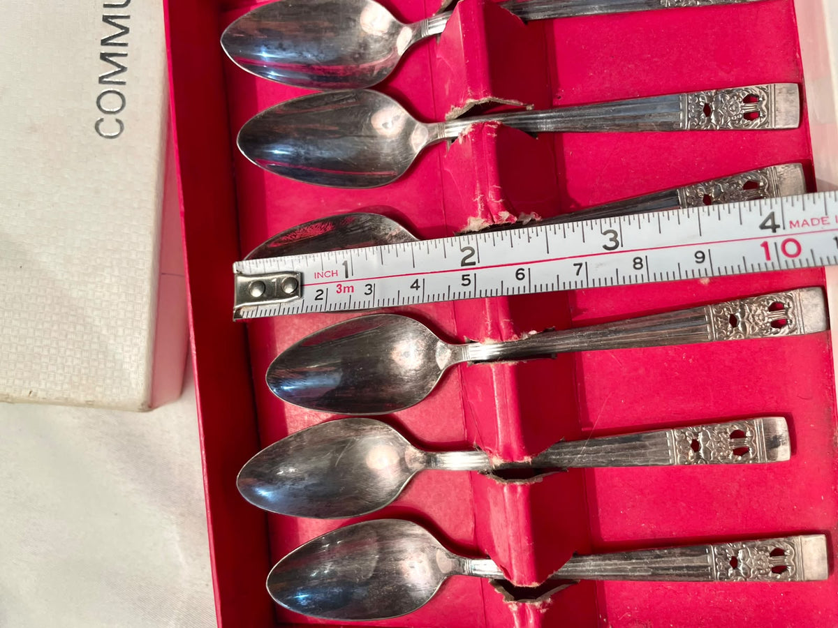 Community Plate Silver-Tone Teaspoons Set of 6 – Boxed