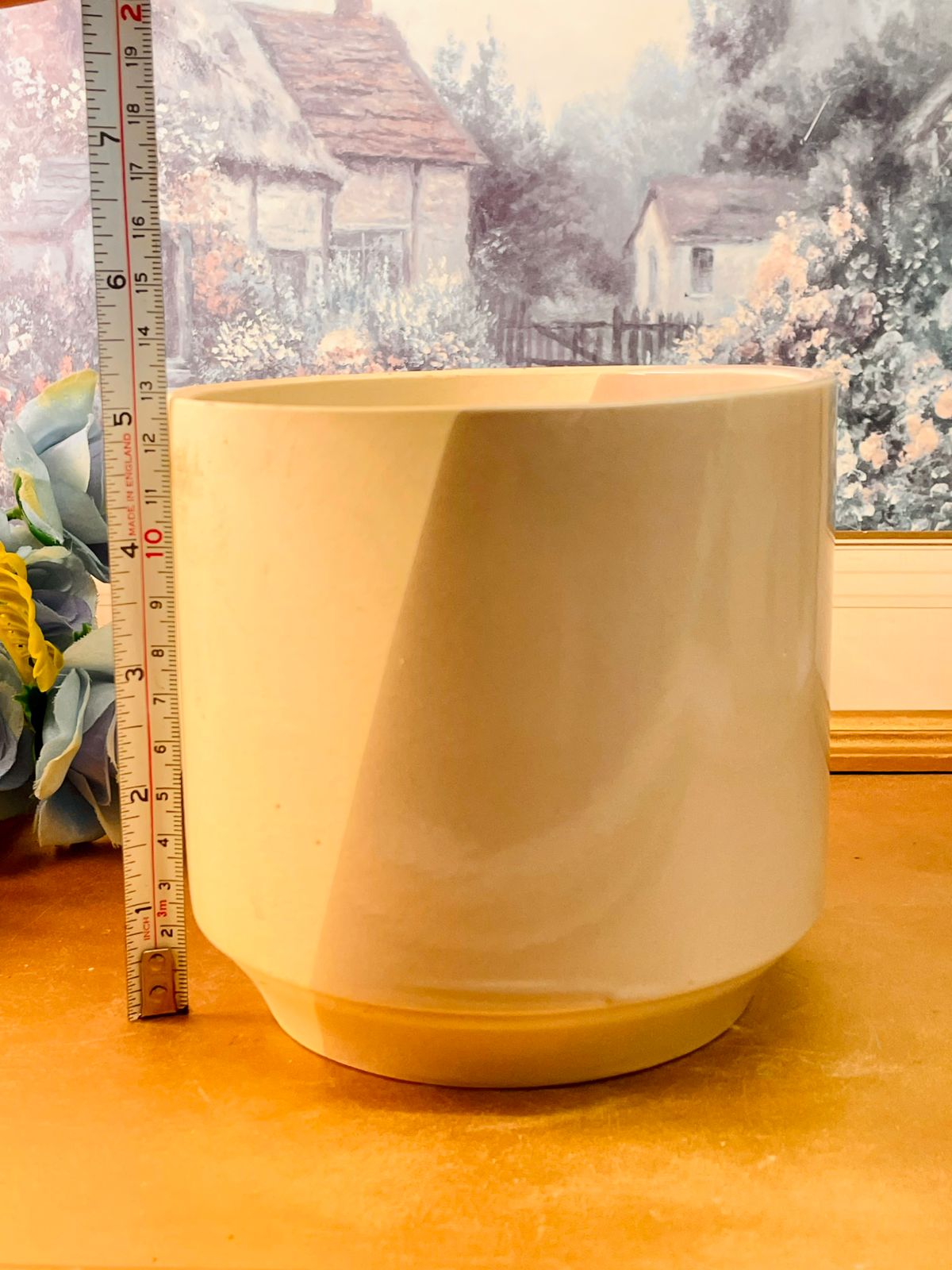 Minimalist Beige and lilac Ceramic Planter Modern Matte Pot