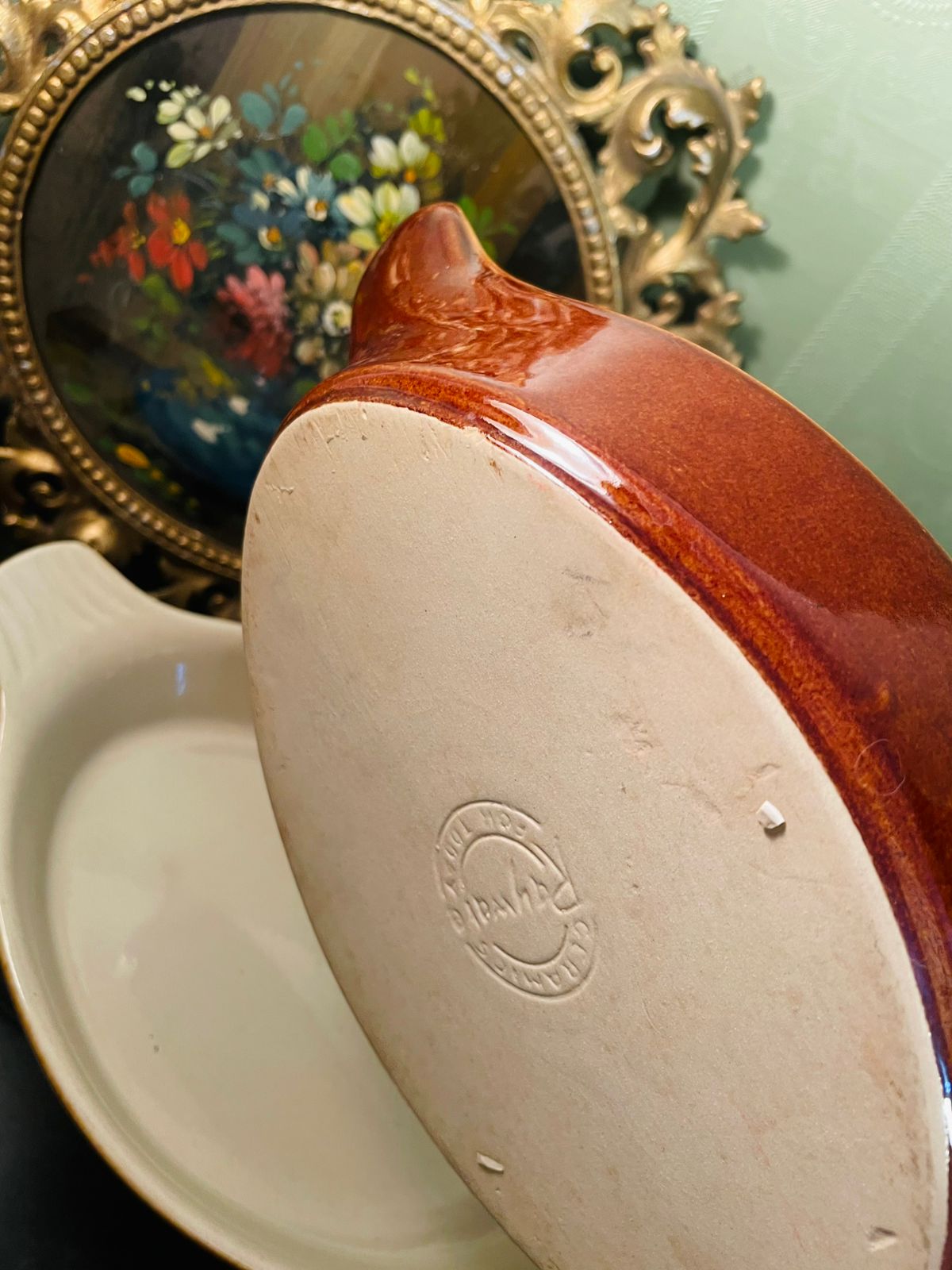 Vintage Ceramic Oven Safe Baking Dish