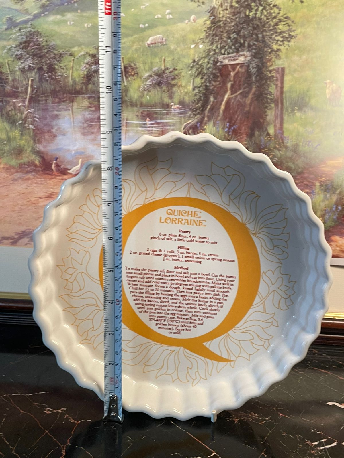 Vintage Quiche Lorraine Recipe Pie Dish – England