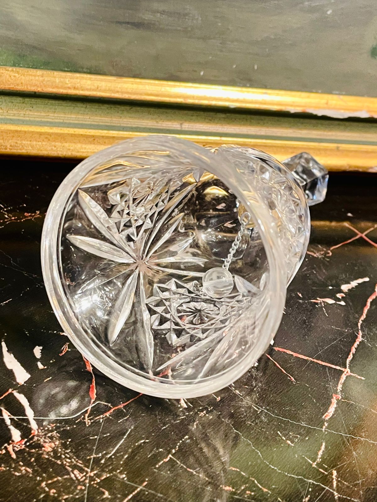 Vintage Crystal Cut Glass Hand Bell