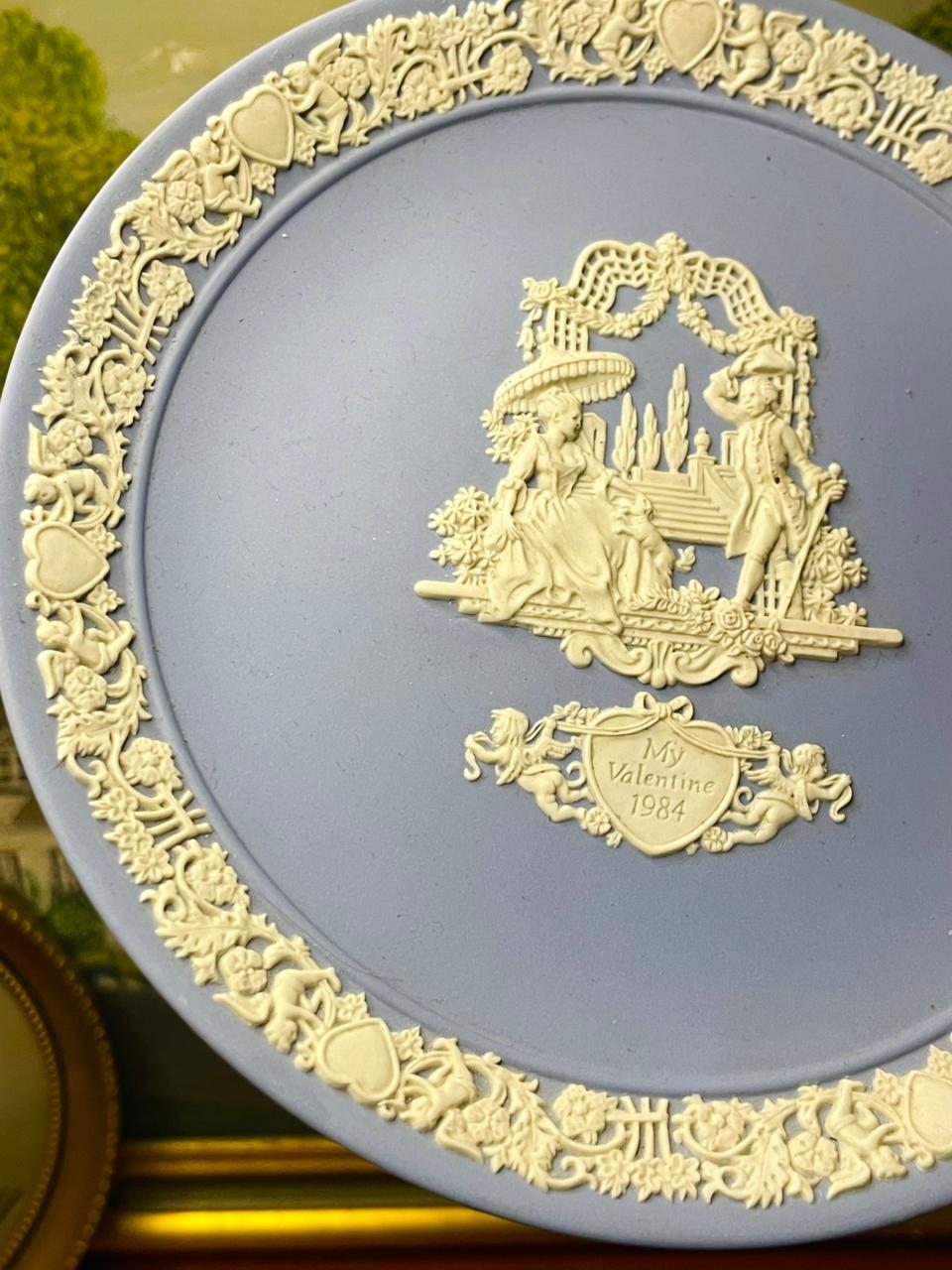 Rare Find Wedgwood Jasperware Blue Decor Plate | England