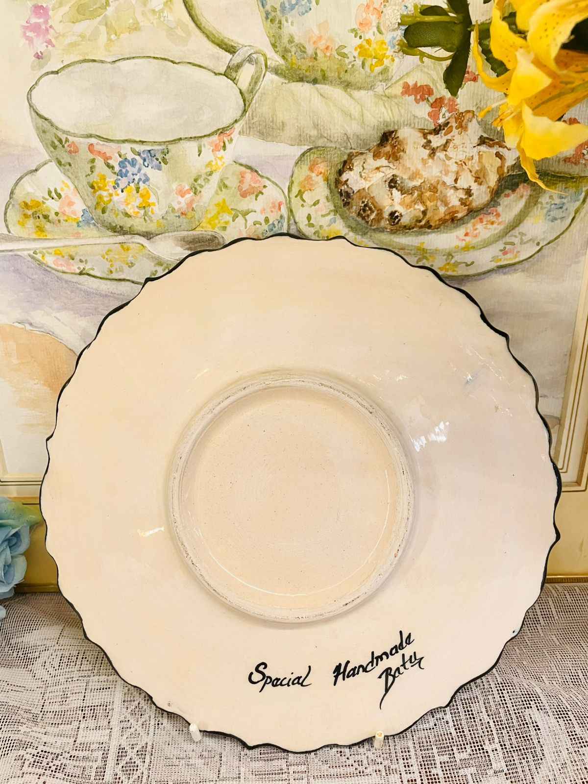 Blue Mosque and Sailboat Decorative Plate – Stunning Hand-Painted Design