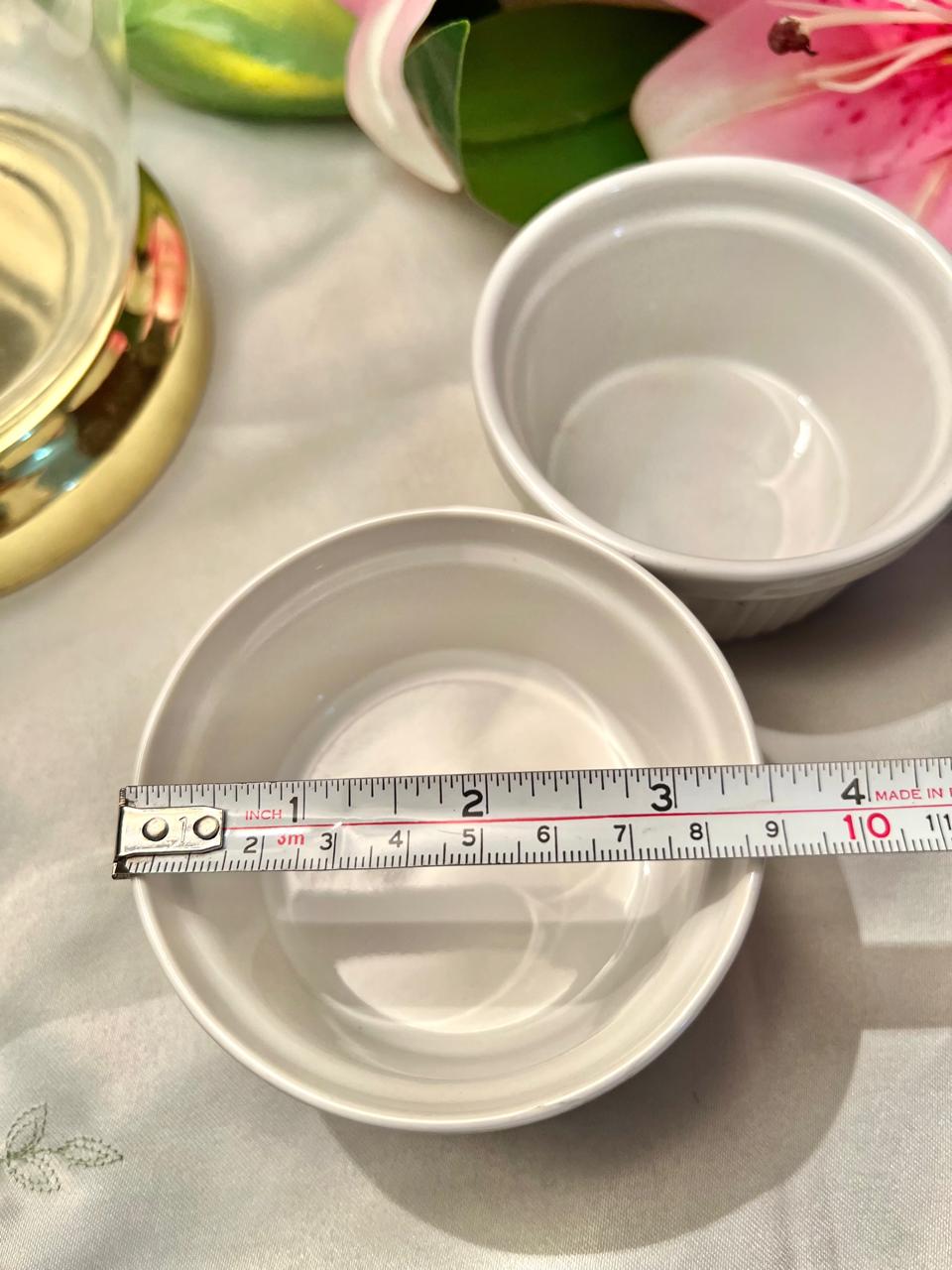 White Oven-Safe Ceramic Ramekins – 2 Piece, Approx. 8.5 cm