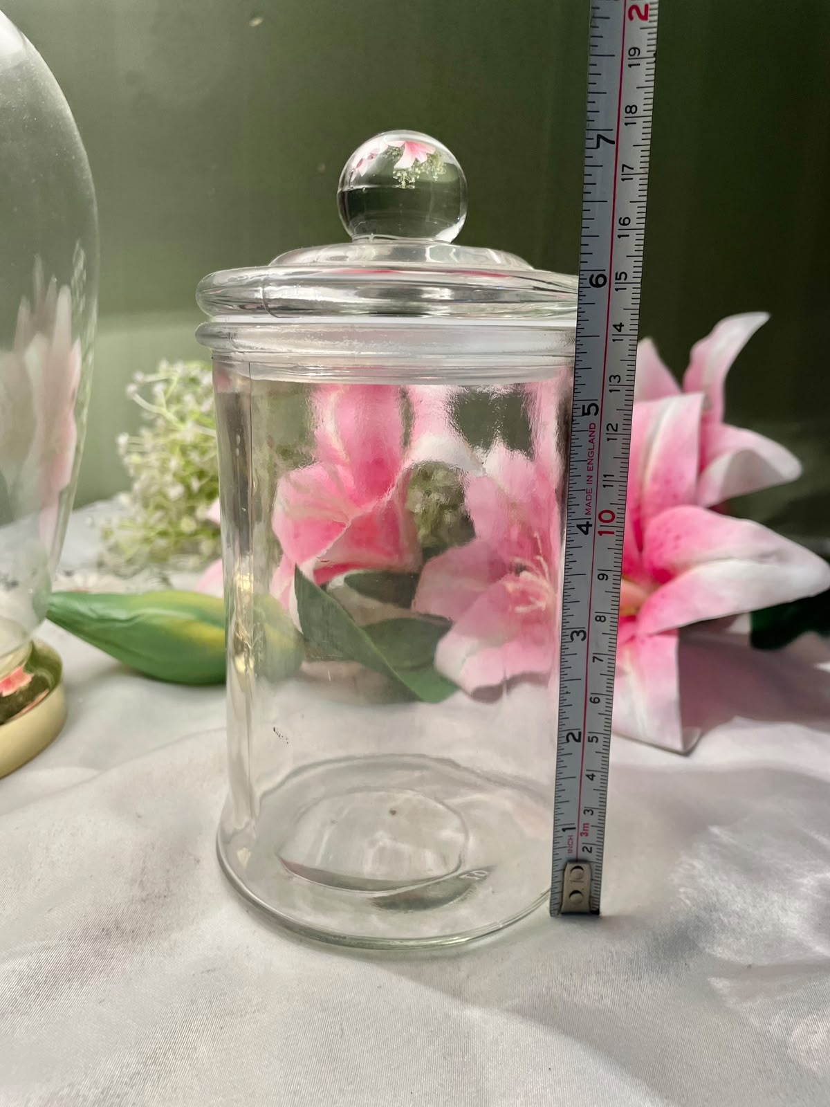 Large Clear Storage Jar with Lid – Approx. 17 cm