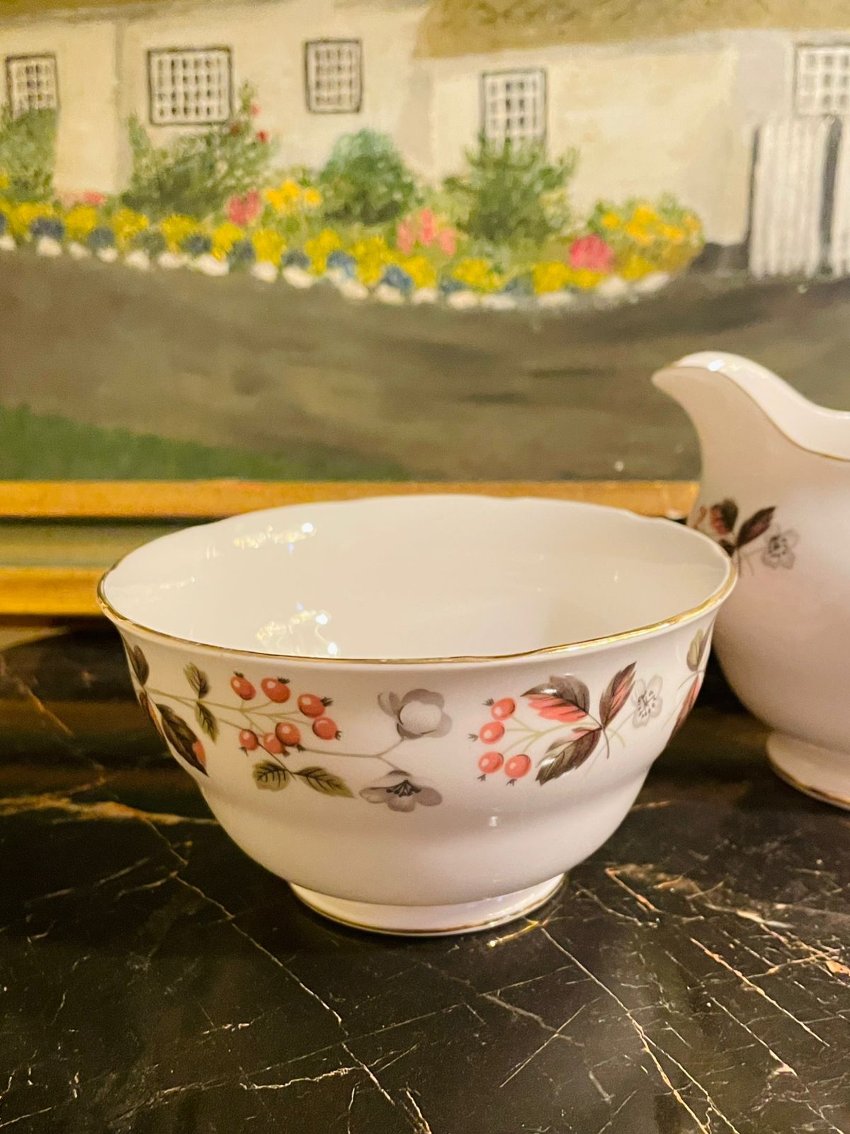 Wedgwood Hathaway Rose Creamer & Sugar Bowl – Fine Bone China England