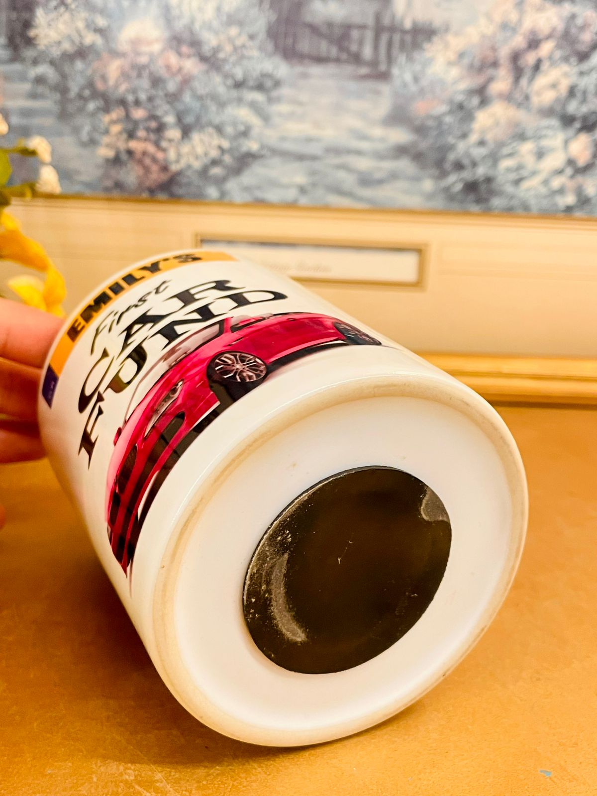Personalised First Car Fund Ceramic Coin Bank