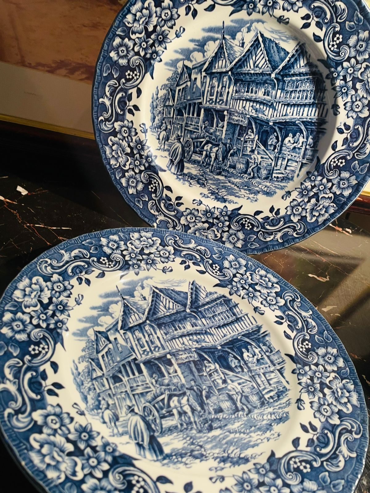 Pair of Antique Royal Tudor Ware Ironstone Plates – “17 century (Made in England)