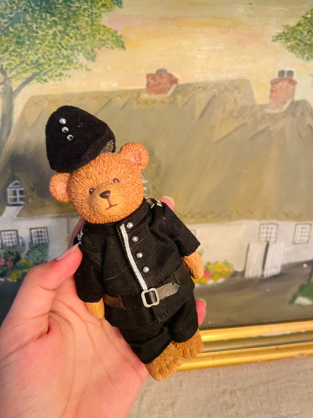 Vintage Russ Teddy Town Plastic policeman bear – Dressed Collectible Toy