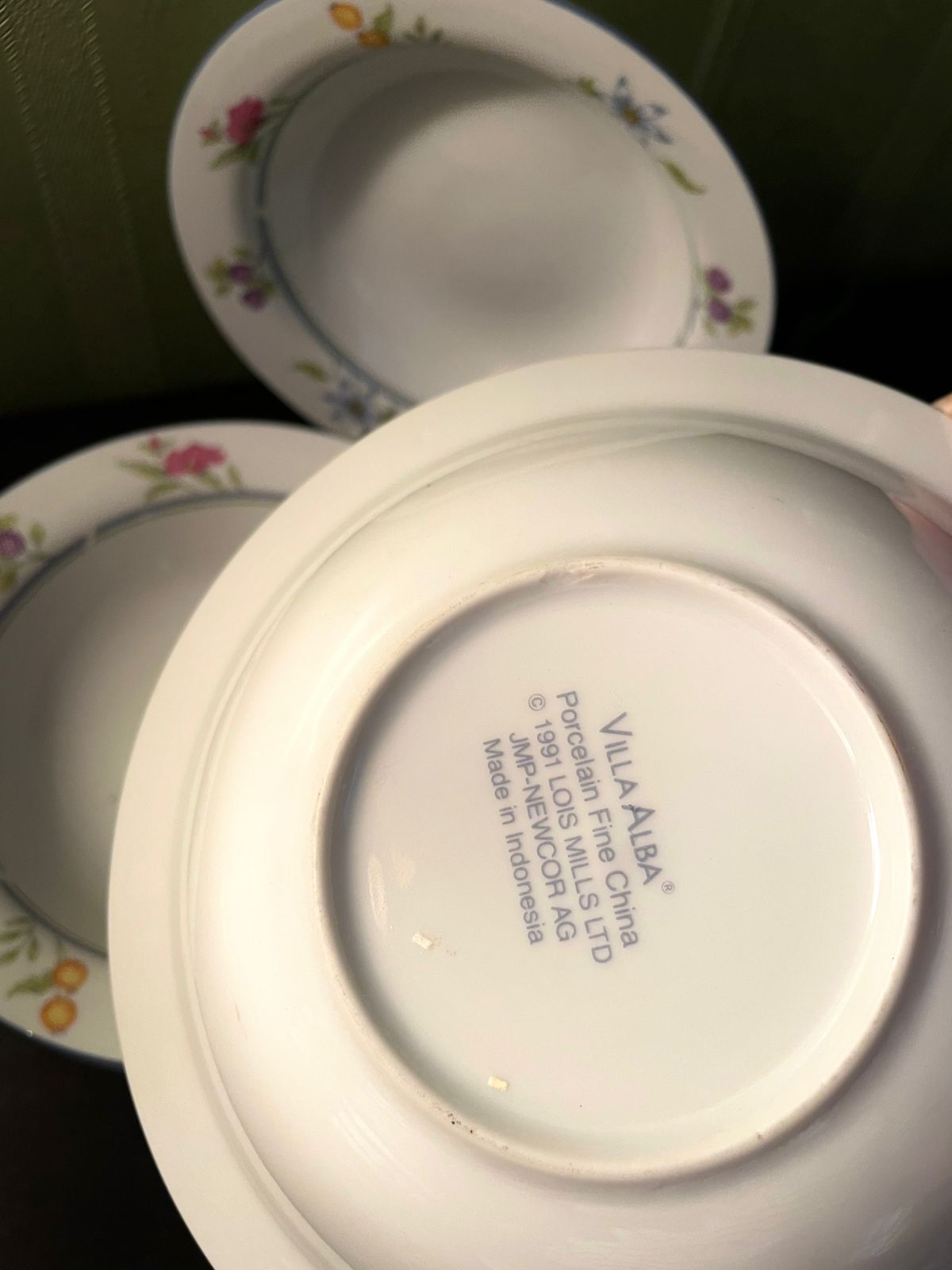 Villa Alba Floral Fine China Bowls Set of 6 – 7 Inch