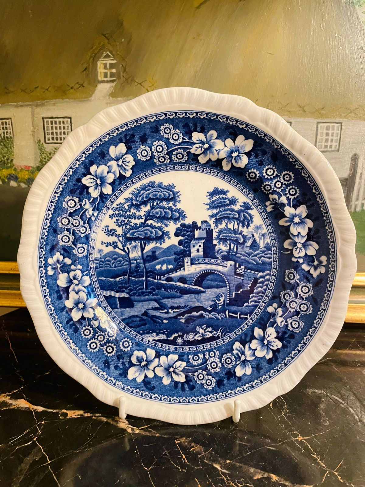 Spode Tower Blue & White Decor Plate – 7" Copeland England Ceramic