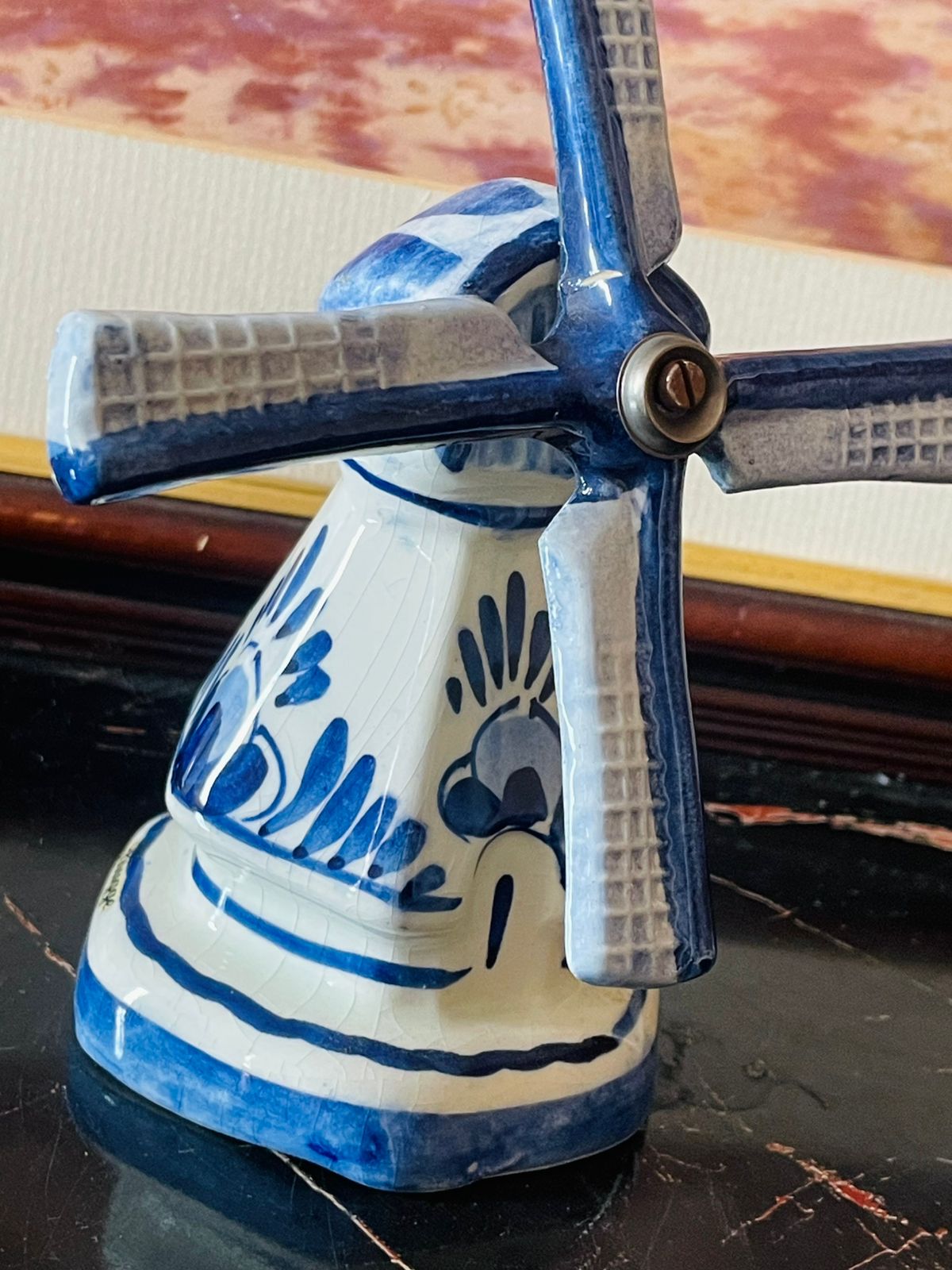 Vintage Delfts Holland Blue Windmill Figurine – Hand-Painted Dutch Pottery