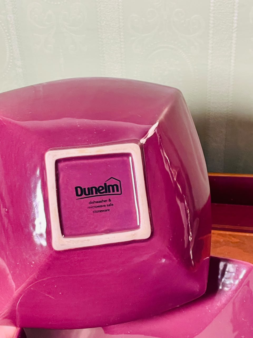 Dunelm Magenta Pink Square Ceramic Bowls 7 Inch – Set of 4