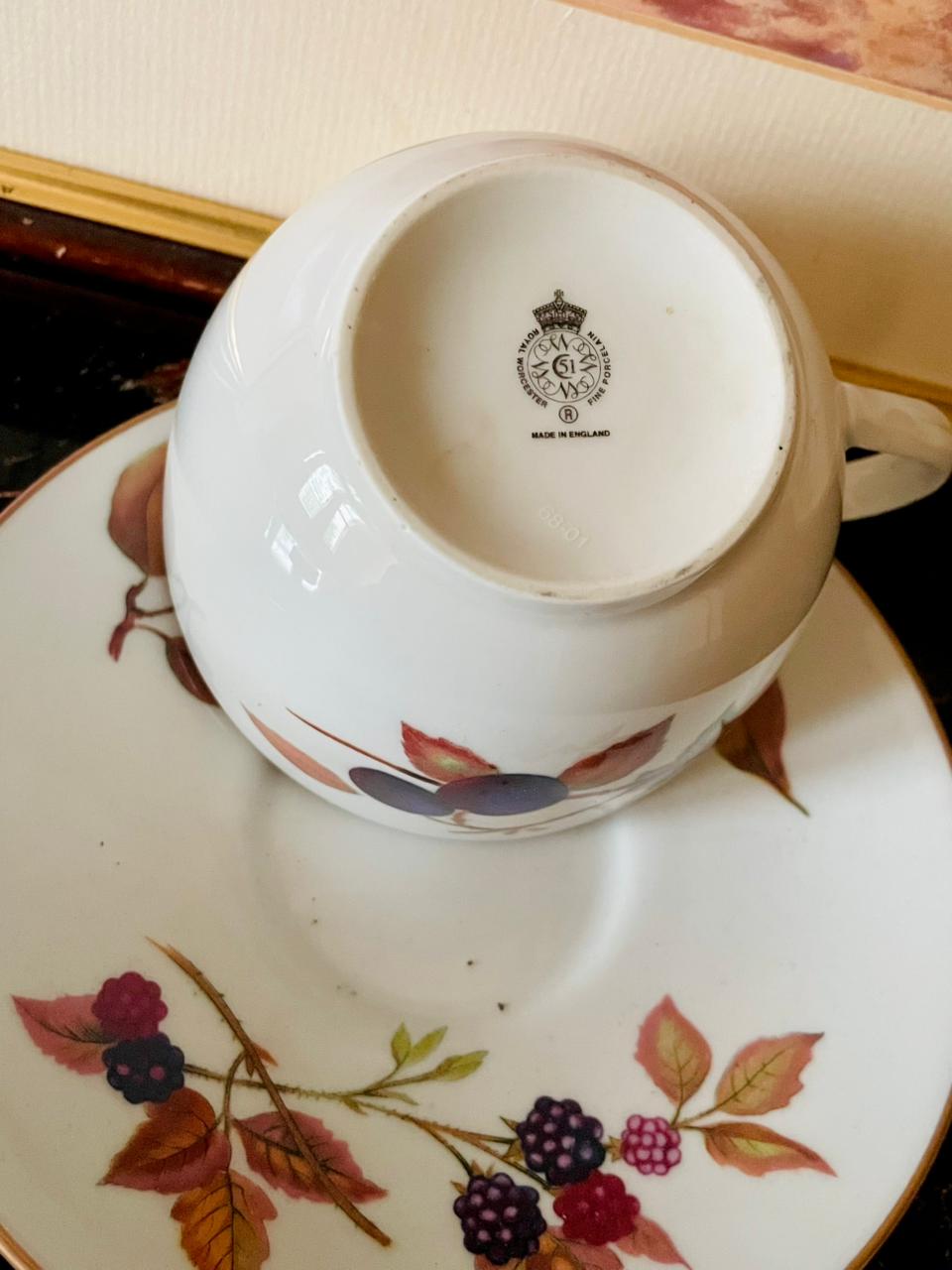 Royal Grafton Fine Bone China Cup & Saucer – Fruit & Berry Design, England