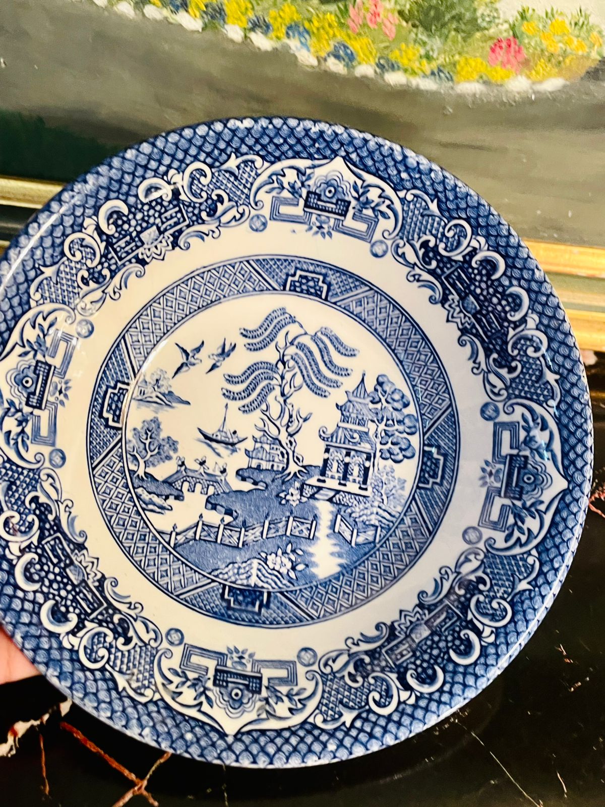 Churchill Blue Willow Deep Bowl, Soup Bowl – England