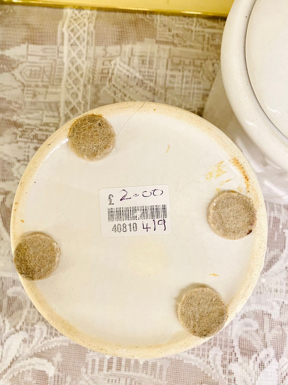 Vintage White Ceramic Coffee & Tea Storage Jars – Set of 2