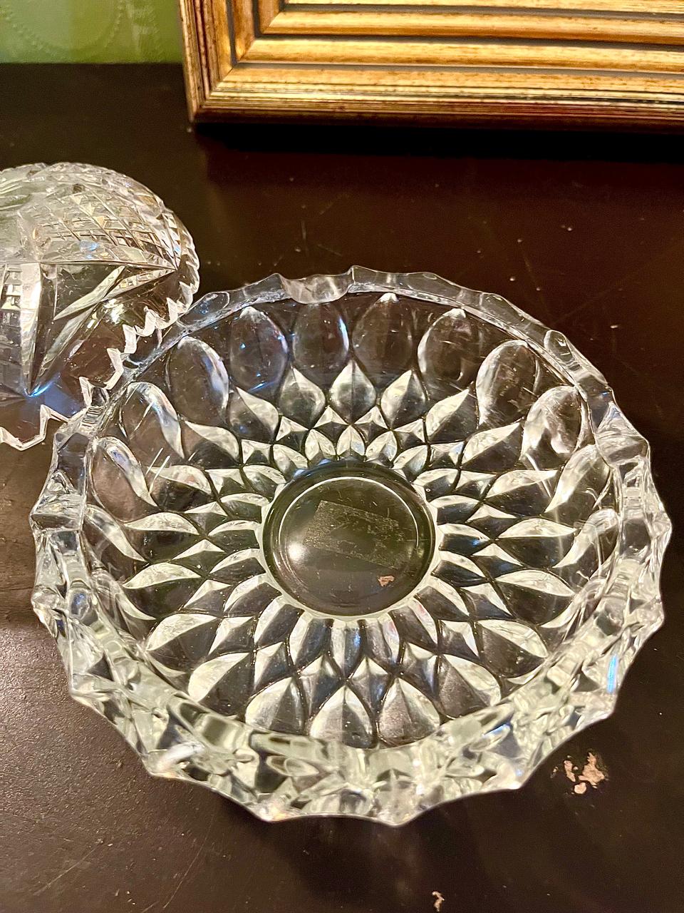 Vintage Cut Glass Covered Candy Dish – 5 Inch