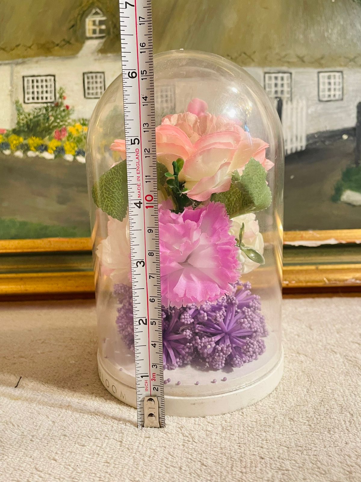Clear Glass Round Cylinder Flower Dome – Elegant Decorative Display