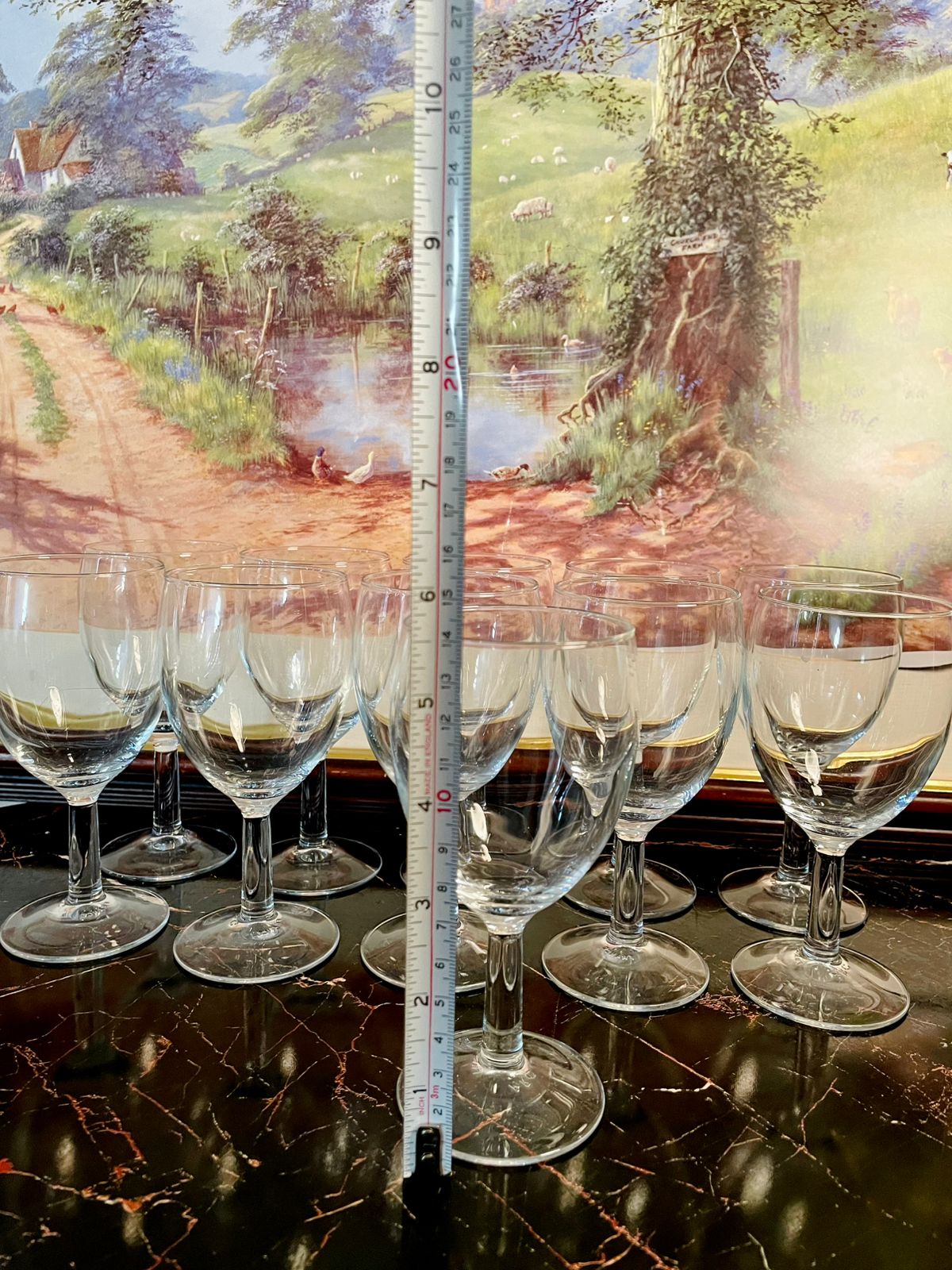 Set of 10 Clear Stem Glasses – Elegant Drinking / Glasses for Dining & Parties
