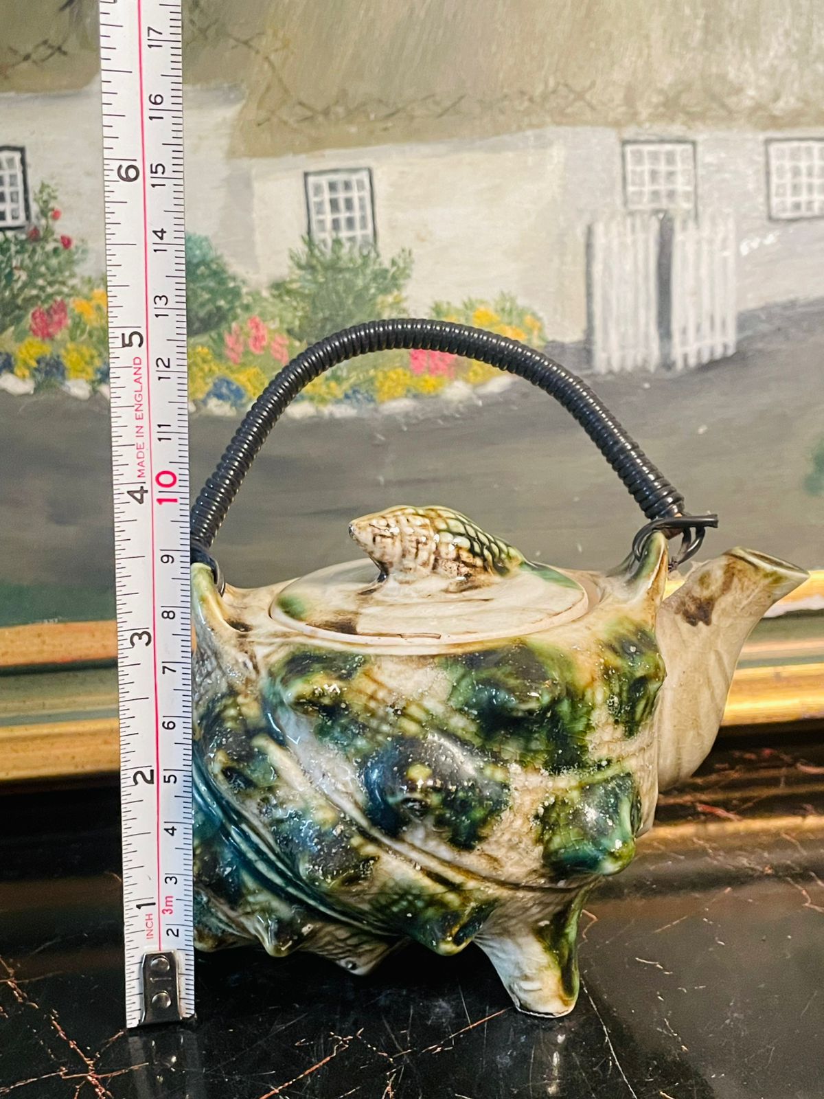 Vintage Seashell Ceramic Teapot ( 13cm )– Handcrafted Coastal Design – England