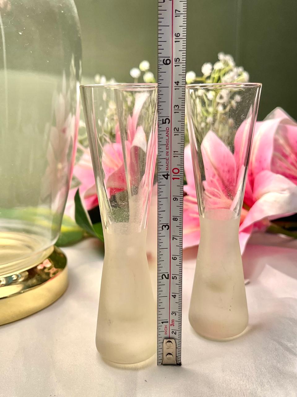 Vintage Frosted Crystal Bud Vases – 3 Pieces, 5.5 Inch