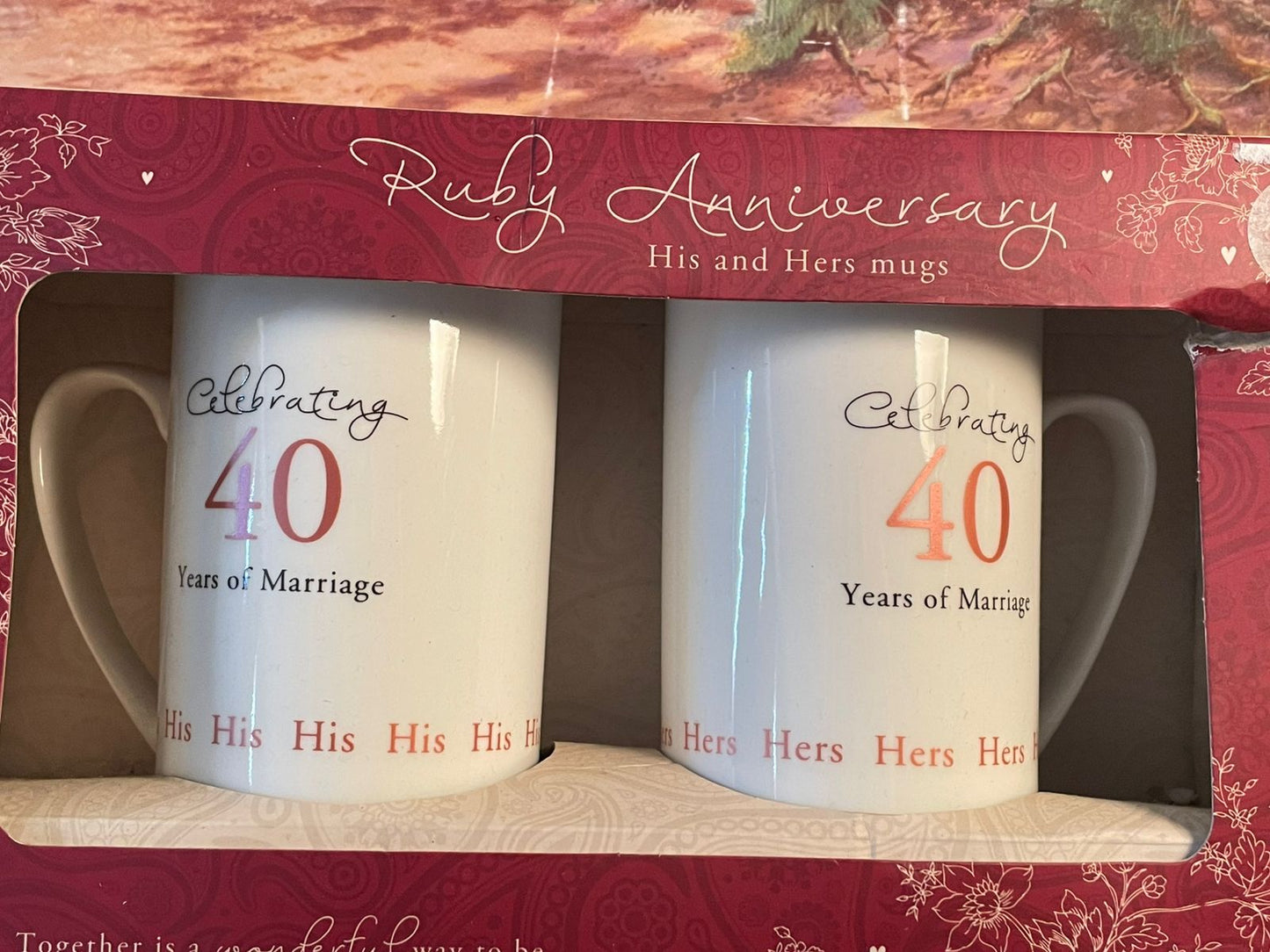 Ruby Anniversary “His & Hers” Mugs – Celebrating 40 Years of Marriage