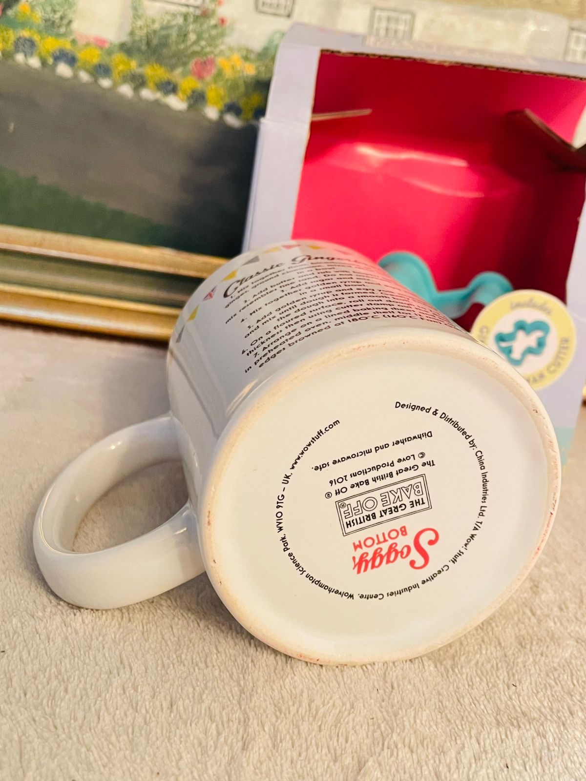 gingerbread reciepe Tea mug with cutter ,Coffee mug ,Oven Safe,bone china , England