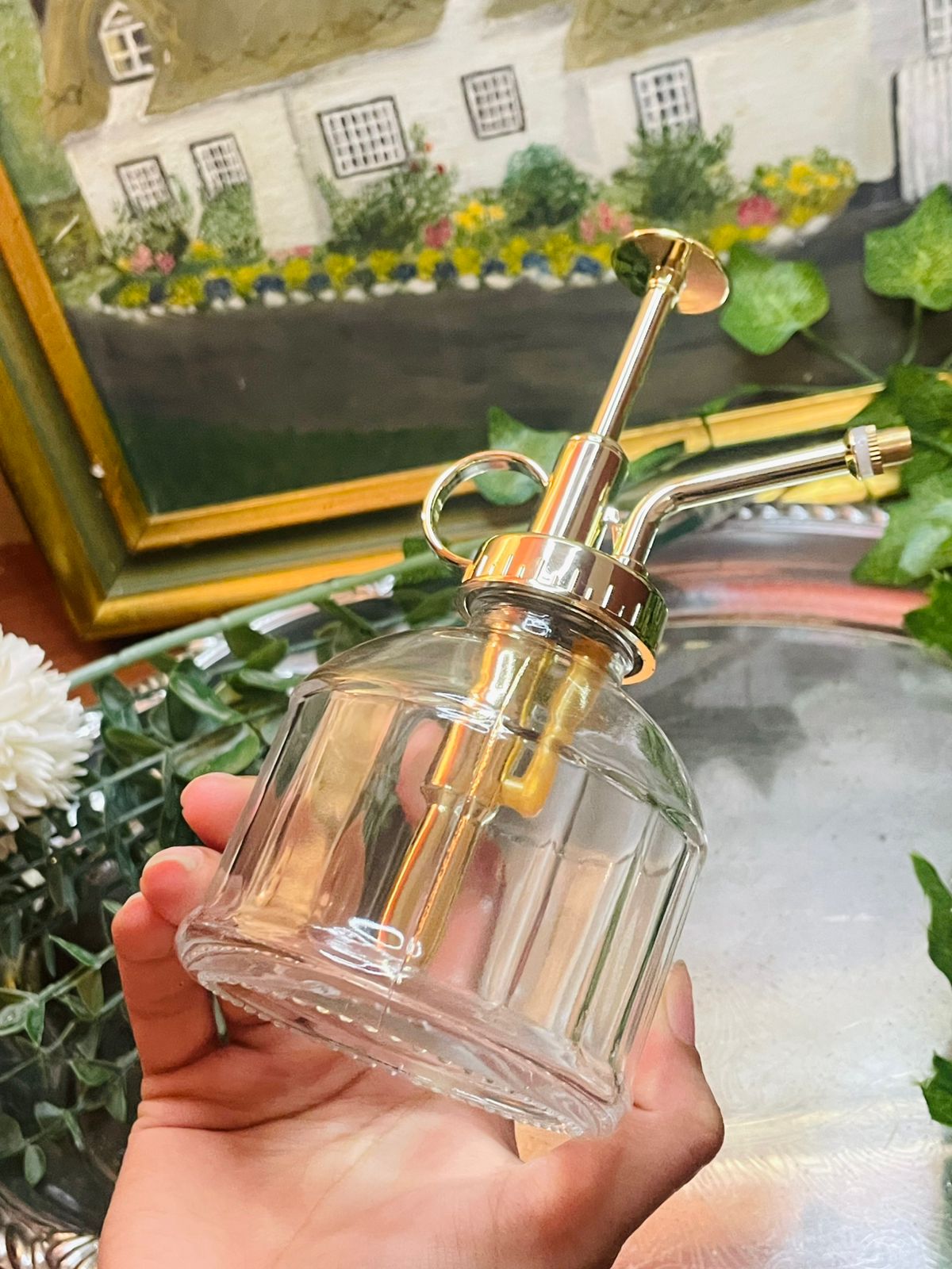 DELFINO Clear Glass Plant Mister – Elegant Spray Bottle