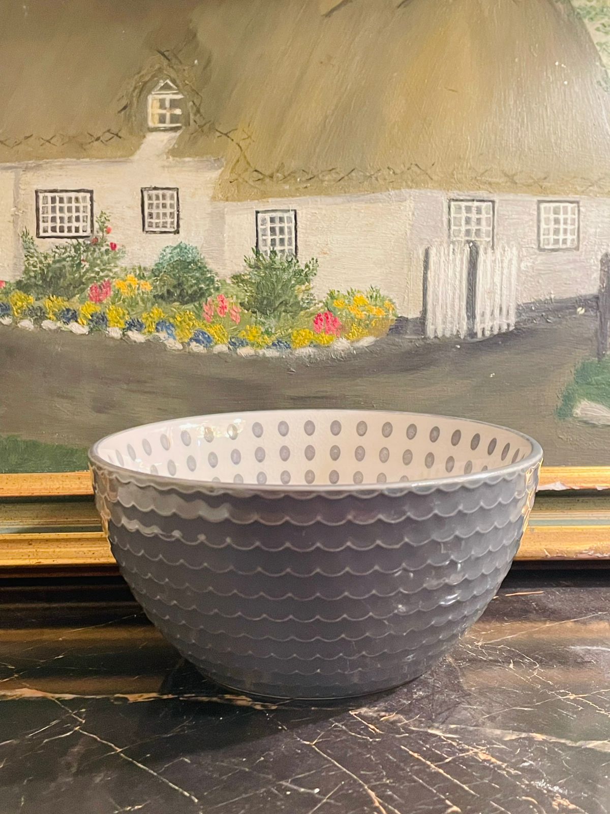 Set of 2 Cereal Bowls, Soup Bowls, Deep Bowls Embossed Abstract Pattern Ceramic Bowls (Rs 1500/-)