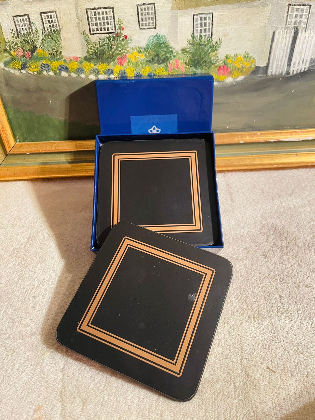Pimpernel Classic Midnight Blue Placemats – Set of 6 with 4 Matching Coasters