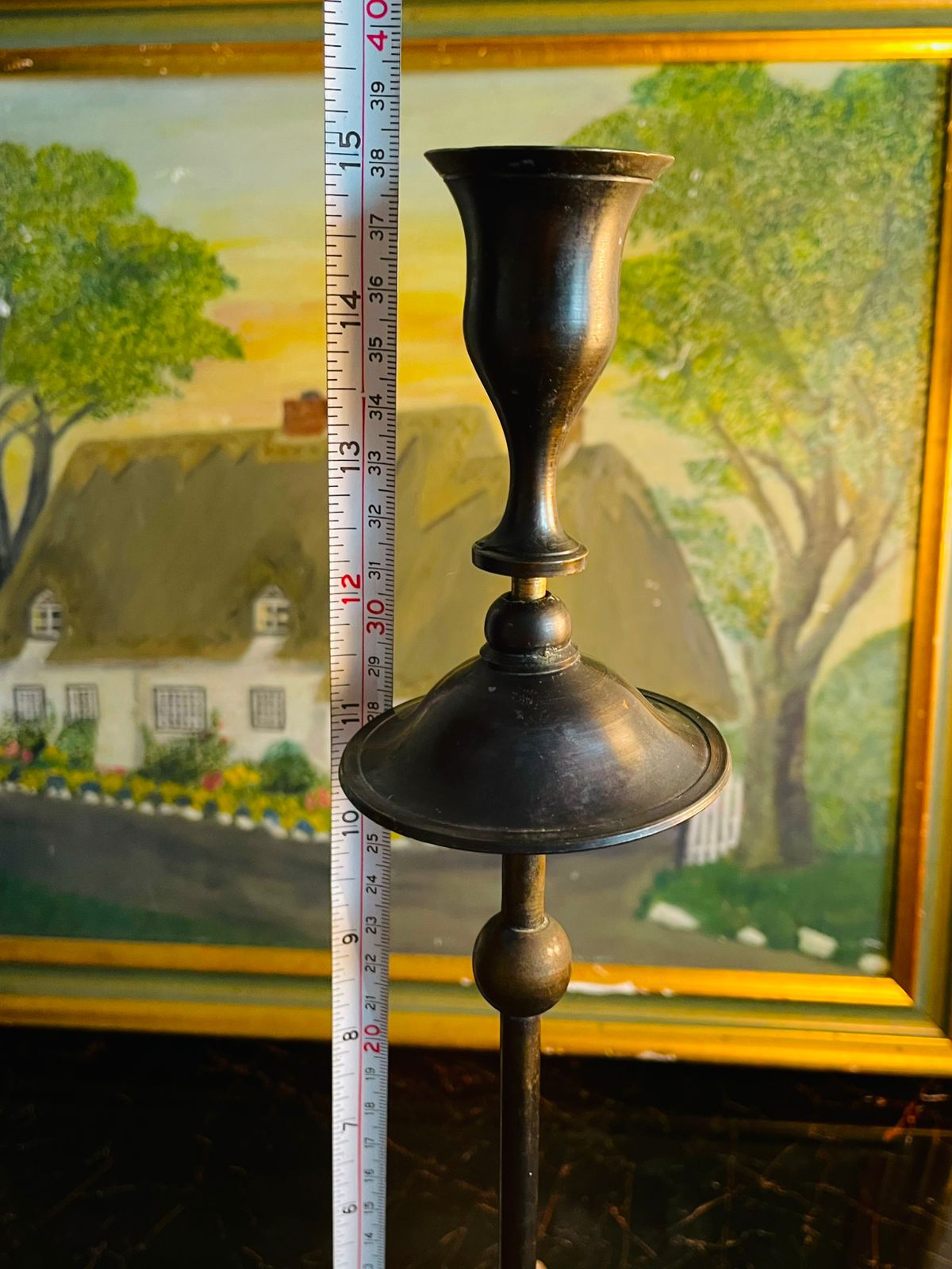 Tall Vintage brass Candlestick – Elegant Slim Candle Holder