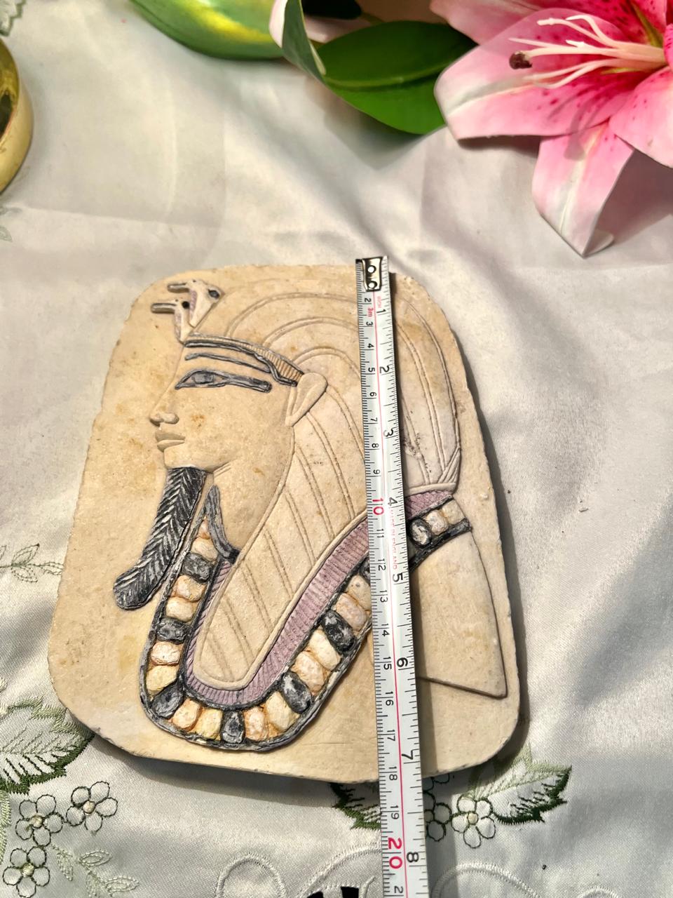 Egyptian Pharaoh Relief Wall Plaque 8"