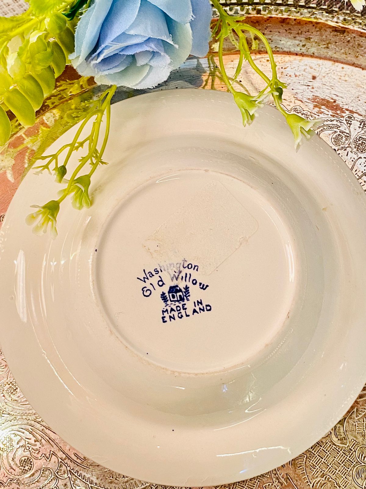 Old Willow Bowl Made in England Washington Vintage