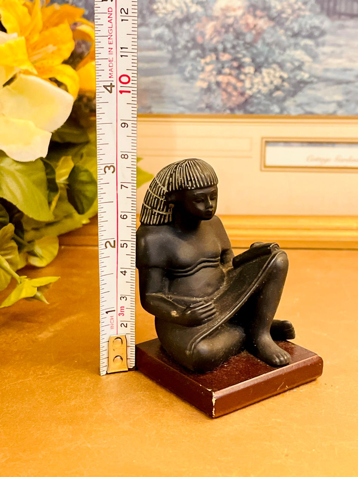 Egyptian Scribe Figurine Ancient Egypt Decor Statue 3 inches