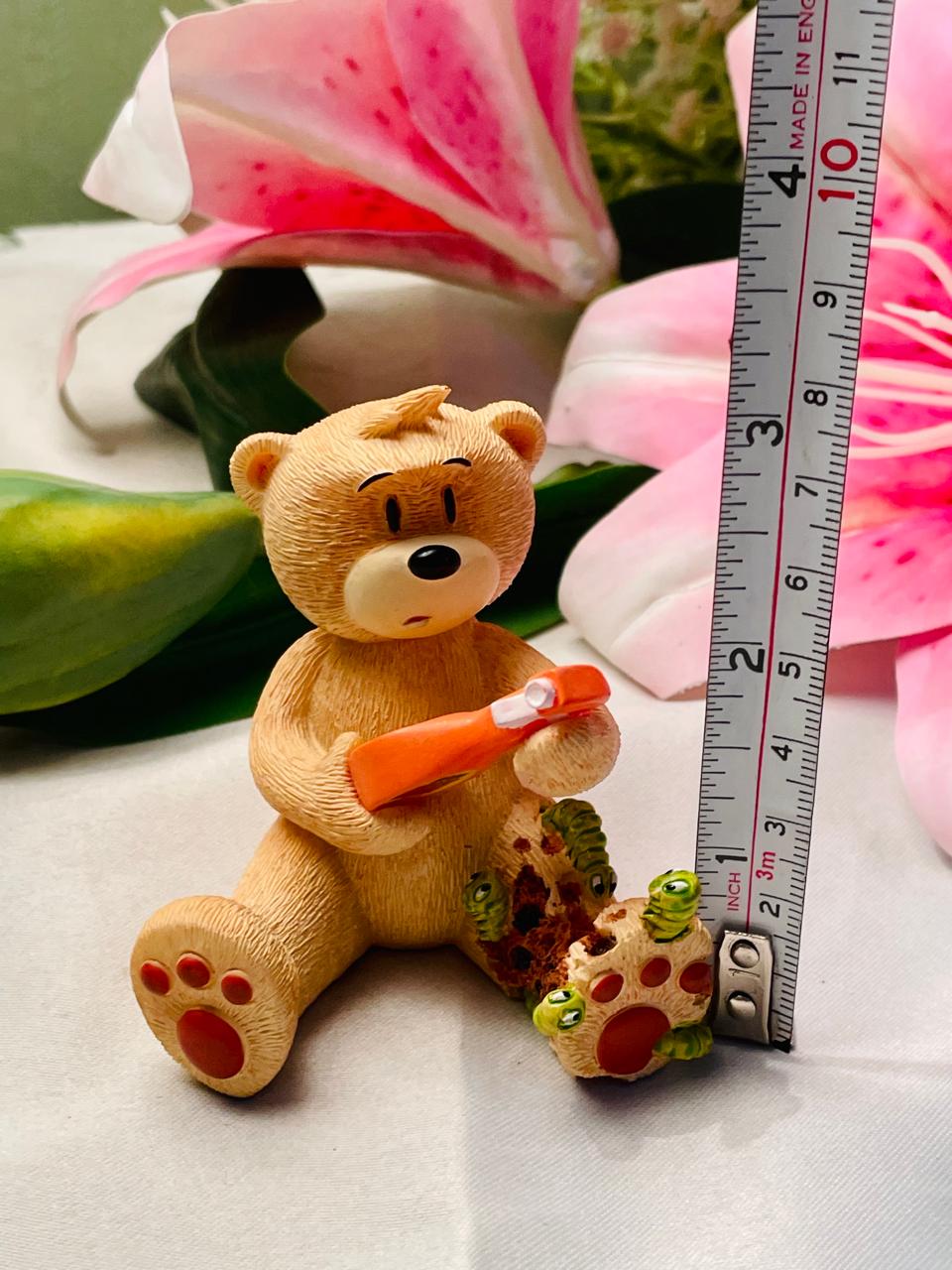 Teddy Bear with Caterpillars Figurine 8 cm