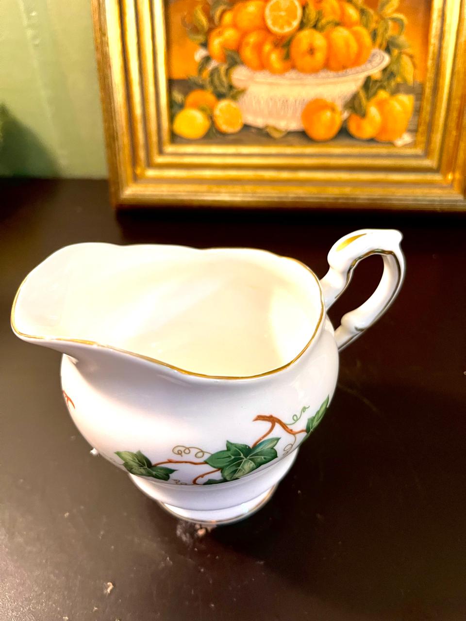 Vintage Ivy Pattern Porcelain Creamer Jug – 4 Inch