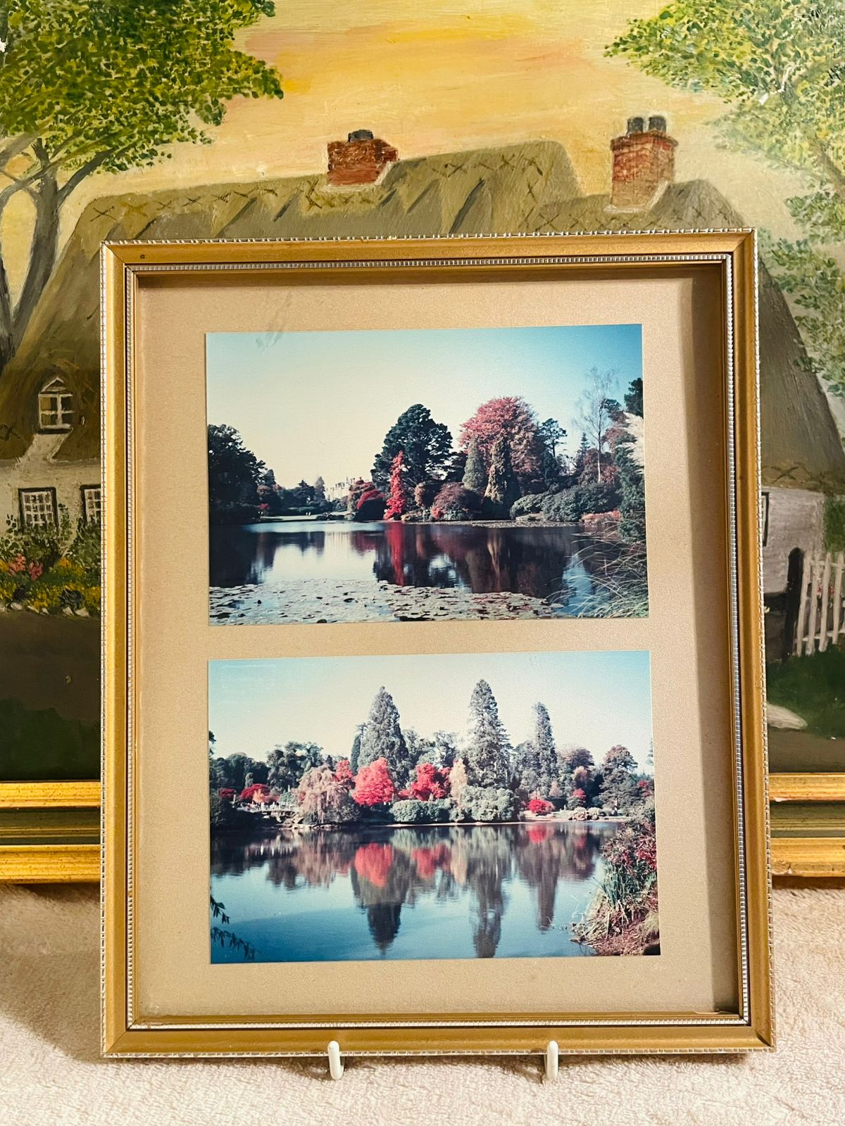 Set of 2 Vintage Printed Frames by Brentwood Designs – Lakescape Wall Art