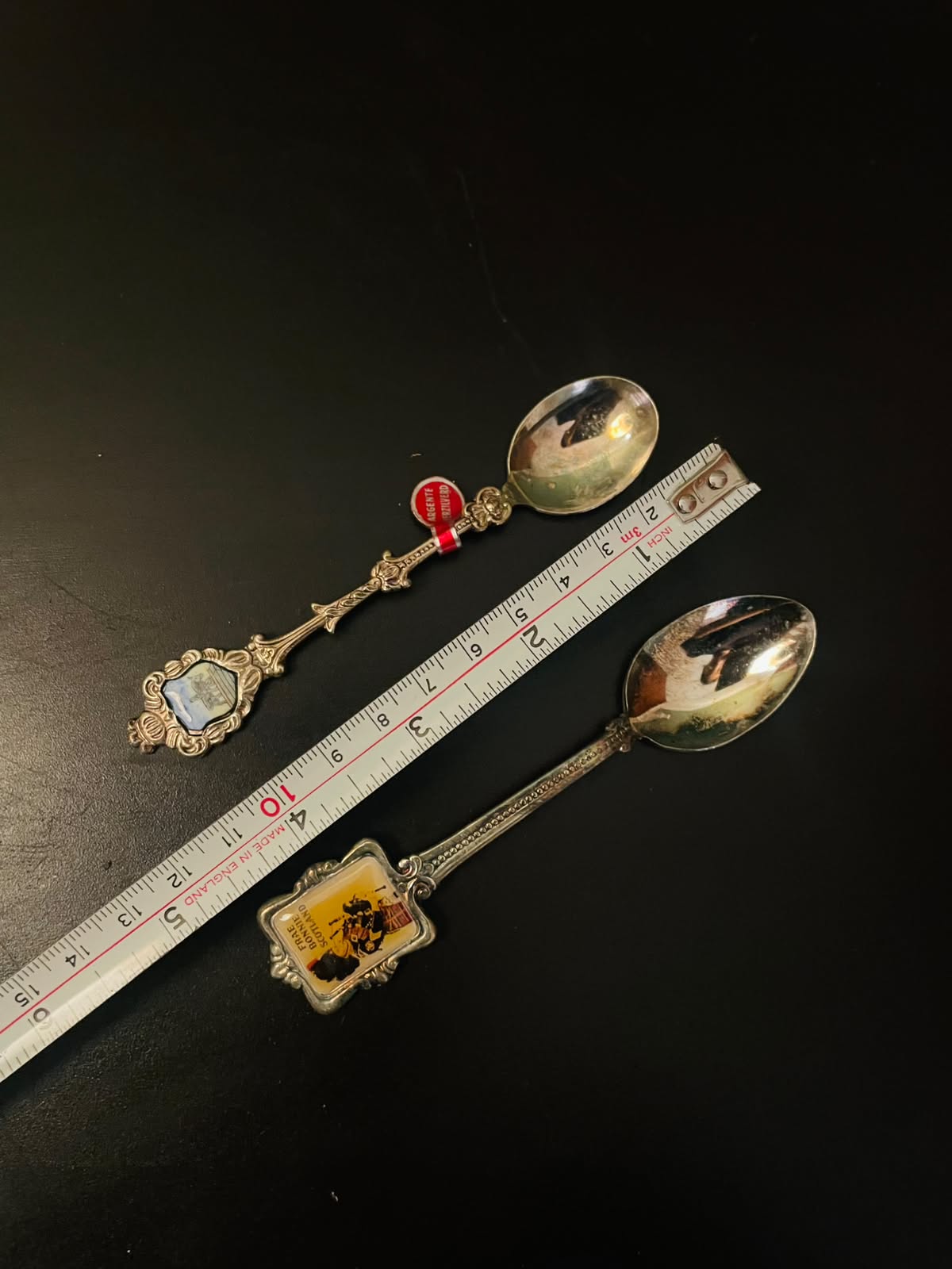 Vintage Silver Plated Souvenir Spoon Set of 2