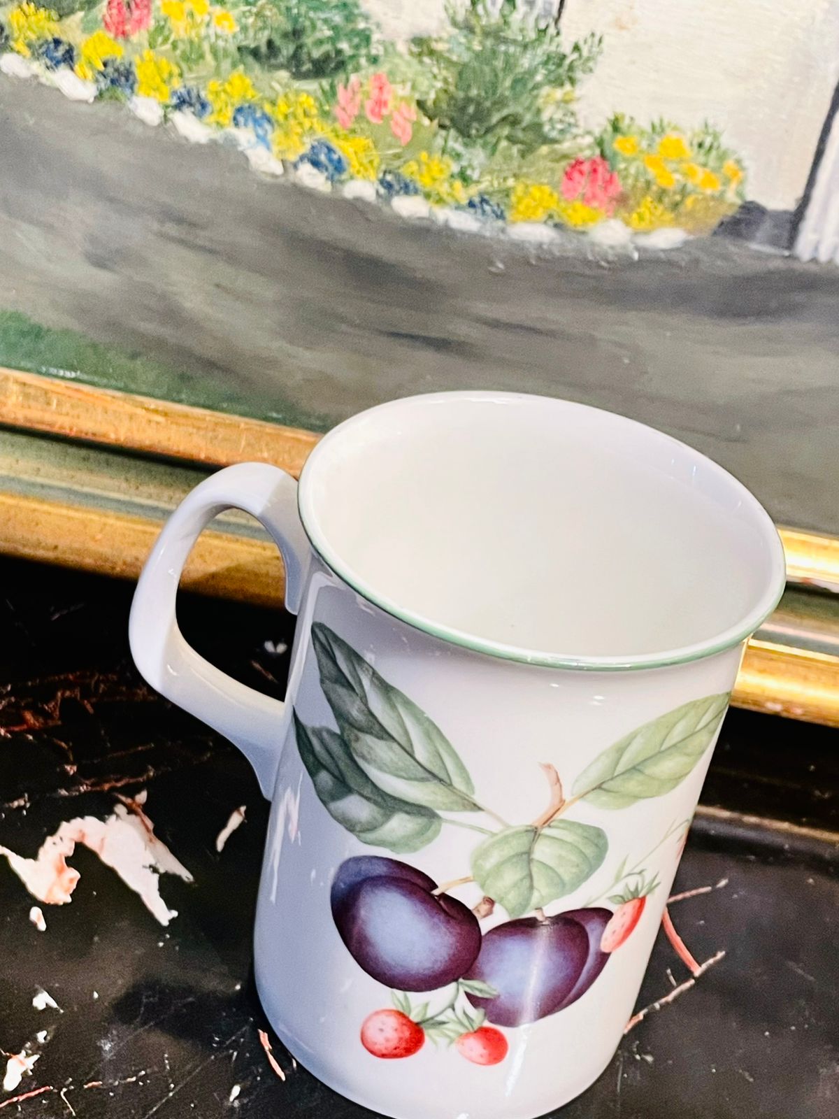 Royal Kingston Bone China Mug – Vintage Plum, Strawberry & Cherry Design (England)