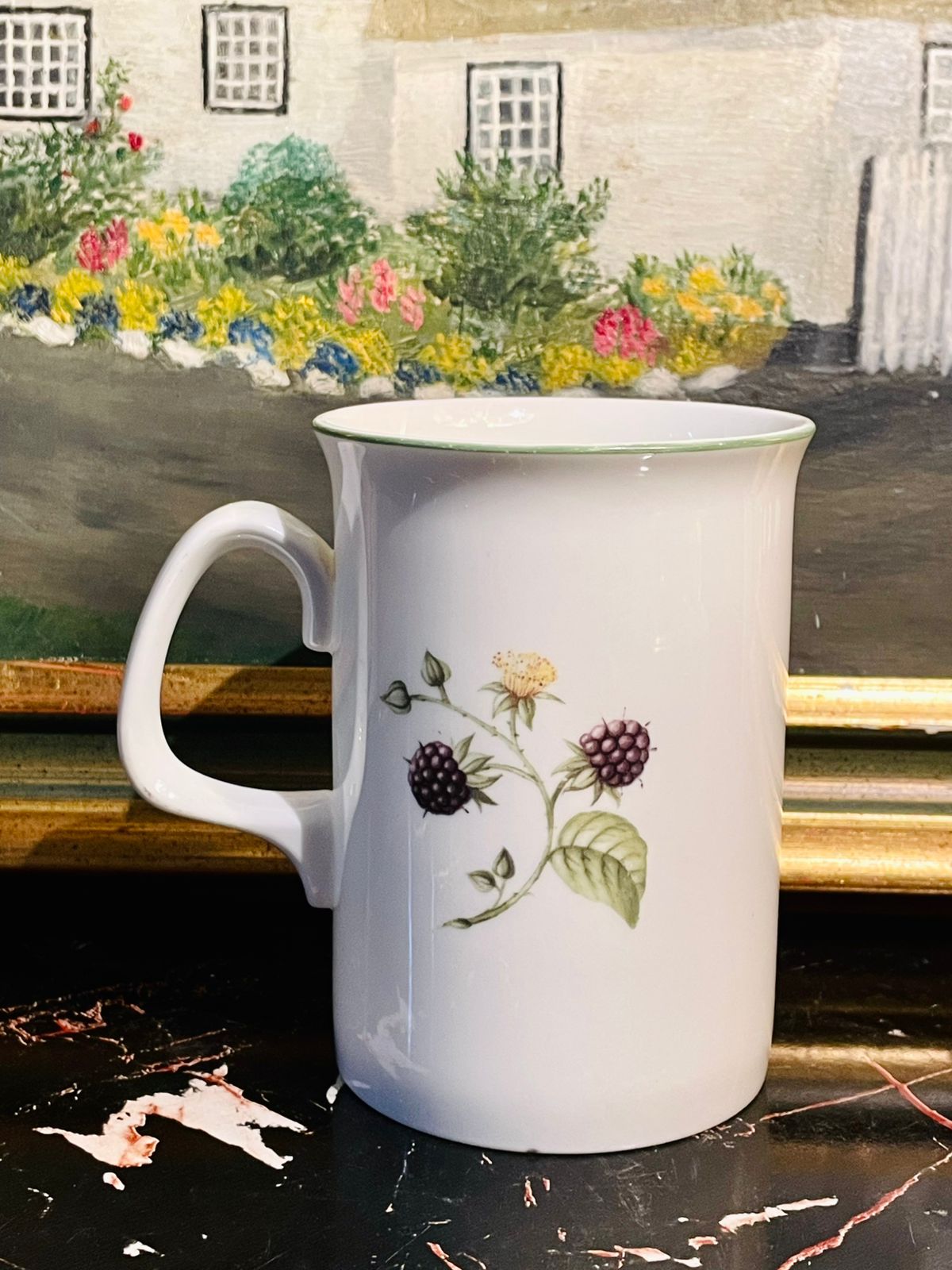ST Mechael Bone China Mug – Vintage Plum, Apple & Blue berry Design ,UK