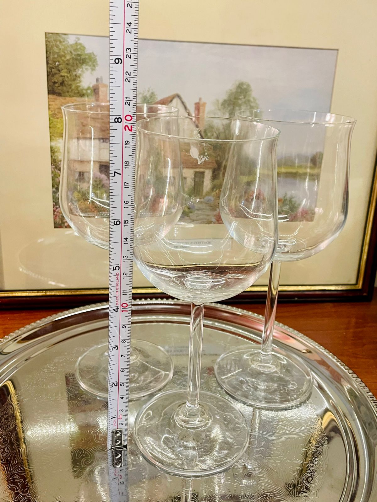 Set of 4, Crystal Serving Stem Glass / Goblets with Box
