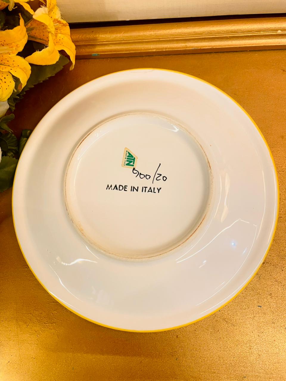Vintage Italian Sun Face Plate Hand Painted Ceramic